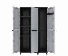 Carica l&#39;immagine nel visualizzatore di Gallery, Terry Twist Black 102A Armadio Alto in 102 x 39 x 170 cm, Grigio/Nero - Ilgrandebazar