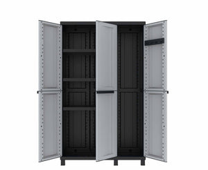 Terry Twist Black 102A Armadio Alto in 102 x 39 x 170 cm, Grigio/Nero - Ilgrandebazar