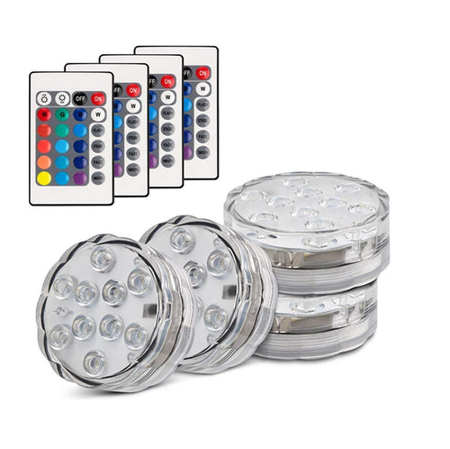 Set di 4 Pezzi Luce a LED RGB Sommergibile Luci Multicolori impermeabili 4 X... - Ilgrandebazar