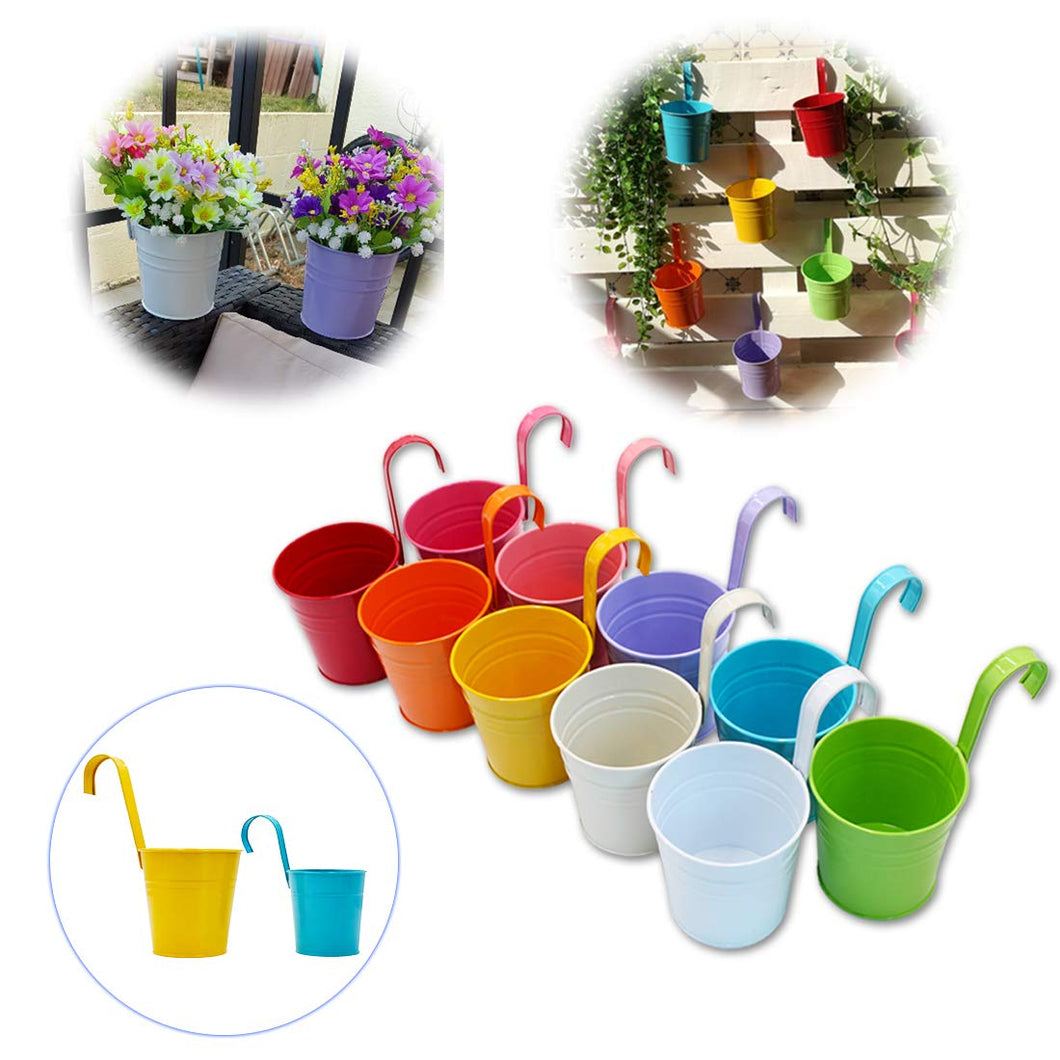 GIOVARA Grande Vaso da Fiori in Metallo, Appendere, con 26x13.5x9.5 cm