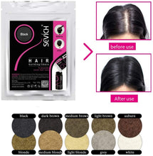 Carica l'immagine nel visualizzatore di Gallery, Sevich Hair Fibers – Ricambi per capelli ricreativi, fibre naturali di cheratina per capelli sottili, 100 g 100 g Nero