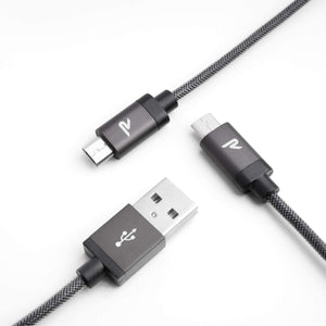 Cavo Micro USB [ 1M - 2Pezzi ] Rampow Trasferimento Dati e Ricarica Rapida, Antigroviglio Nylon, Cavo USB Micro USB Compatibile per Samsung S7/S6, Xiaomi, Huawei - Grigio siderale