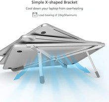 Carica l'immagine nel visualizzatore di Gallery, BoYata Supporto PC Portatile, Supporto per Laptop Multi-Angolo Regolabile w Compatibile per Laptop MacBook PRO/Air, Surface Laptop, Samsung, HP (Argenté-N23)
