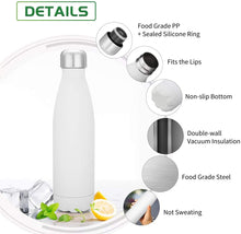 Carica l&#39;immagine nel visualizzatore di Gallery, king do way Portatile Borraccia in Acciaio Inox Termica Bottiglia d&#39;Acqua Sportive 500ml per Mantenere Caldo e Freddo, Borracce Estate per Scuola, Sport, All&#39;aperto, Palestra, Yoga, Viaggio