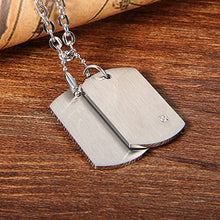 Carica l&#39;immagine nel visualizzatore di Gallery, Cupimatch Uomo Collana Dog Tag con catena acciaio inox stile Militare Argento - Ilgrandebazar