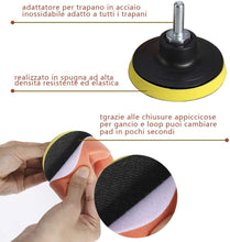 Carica l&#39;immagine nel visualizzatore di Gallery, Faburo Tamponi per lucidatura kit lucidatura auto con adattatore per trapano M10, set di 31 pezzi lucidatura pad spugna, lucidatura lana tampone per lucidatrice e ceretta（31pz）