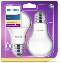 Carica l'immagine nel visualizzatore di Gallery, Philips Lighting 929001234561 Philips Lighting Lampadina LED, Warm White Goccia, Attacco E27, 13 W Equivalenti a 100 W, 2700K, Blister Doppio, Bianco, 2 unità