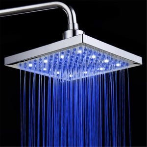 DELIPOP, soffione per doccia quadrato con 12 LED, 20,3 cm, 3 Colours - Ilgrandebazar