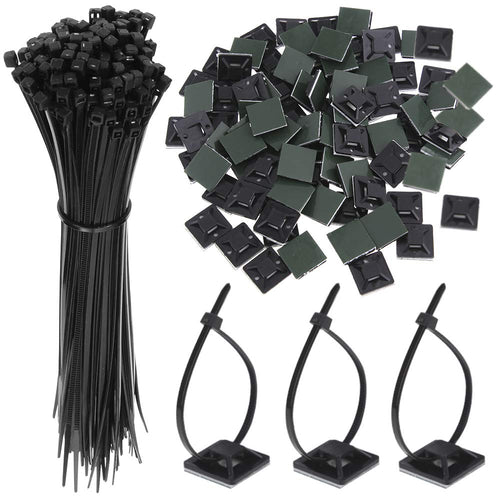 Faburo 100pz Autoadesivo Clip Cavo Fermacavi Supporto, Nero+100pz Fascette... - Ilgrandebazar