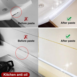 Nastro Sigillante Per Bagno e Cucina, Materiale PE, Nastro Sigillante Impermeabile e Resistente Alla,Autoadesivo Waterproof Caulk Strip Wall Sealing(3,8 cm x 335cm) (Bianca)