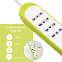 Carica l&#39;immagine nel visualizzatore di Gallery, Electraline 62062 Multipresa 4 Posti Bivalenti 10/16A e 2 USB 2.1A con Verde - Ilgrandebazar