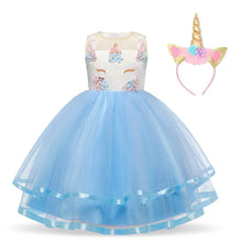 Carica l'immagine nel visualizzatore di Gallery, NNJXD Ragazza Unicorno Ruffles Fiori Festa Cosplay Abito da Sposa Vestito... - Ilgrandebazar