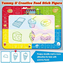 Carica l'immagine nel visualizzatore di Gallery, Fivejoy Tappeto Magico Bambini, 150*120cm Acqua Doodle Tappeto Magico Tema dello Chef di Cibo - Tappetto Gioco Bambino con Pennello, Grande Tappeto Magico da Disegn