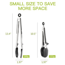 Carica l&#39;immagine nel visualizzatore di Gallery, Zanmini Pinze Cucina, Pinza Set a Padella Antiaderente, Acciaio Inox, Nero - Ilgrandebazar