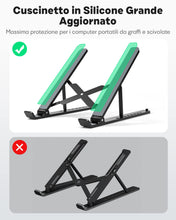 Carica l&#39;immagine nel visualizzatore di Gallery, APMIEK Supporto PC Portatile 8 Livelli Regolabile, Laptop Stand Pieghevole Plastica+Alluminio Rialzo PC Portatile Stabile Ventilato Supporto Notebook per MacBook Air/Pro,Dell,HP, 10-15.6 Pollici