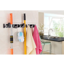 Carica l&#39;immagine nel visualizzatore di Gallery, Scopa e spazzolone da parete in lega alluminio con Organizer porta Garage Da... - Ilgrandebazar