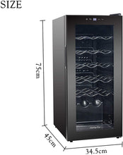 Carica l'immagine nel visualizzatore di Gallery, Cantinetta Frigo per Vini e bevande, Supporta 18 bottiglie,Porta in vetro temperato, cassetto cromato (53L)