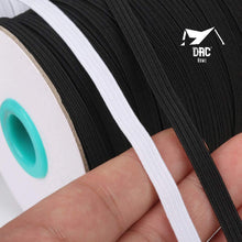 Carica l'immagine nel visualizzatore di Gallery, dac Elastico per Cucito 10 M o 5 M Elastico Piatto per Mascherine Bianco Nero 5 mm Piatto Fatto in Italia (10 Metri Bianco)