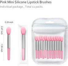 Carica l'immagine nel visualizzatore di Gallery, Spove - Set di pennelli in silicone per labbra, per trucco, sopracciglia, rossetto, applicatore, pennelli in silicone, 12 pezzi 12 pennelli per labbra in silicone