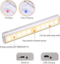 Carica l'immagine nel visualizzatore di Gallery, Luce Armadio Led con Sensore, Ricaricabile Usb Wireless Luci Notturne Barra Lampada Guardaroba, Luce Officina Sottopensili Senza Fili Scale,Corridoio,Armadio