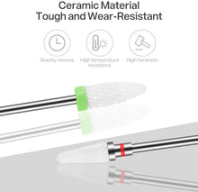 Carica l&#39;immagine nel visualizzatore di Gallery, MAQUITA Punte Fresa Unghie, set di manicure elettrico da 7 pezzi Kit di trapano per unghie elettrico 3/32&quot;Ceramica Lima per unghie elettrica Manicure Pedicure Uso domestico (White)