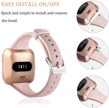 Carica l&#39;immagine nel visualizzatore di Gallery, OenFoto Sport Cinturino Fit Bit Versa &amp; Fit Bit Versa Lite Edition, Morbido Silicone Slim Thin Narrow Small Fascia Cinturino per Fit Bit Versa Smart Watch, Donna Uomo, Grande Piccolo