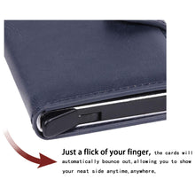 Carica l&#39;immagine nel visualizzatore di Gallery, BOJLY Porta carte di credito, porta con fermasoldi Anti-RFID e NFC, Blu - Ilgrandebazar