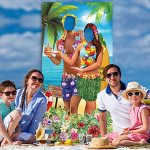 Hawaiian Aloha Decorazioni per Feste Coppia di Foto Luau Prop, Tessuto...