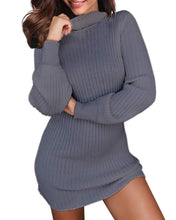 Carica l&#39;immagine nel visualizzatore di Gallery, Auxo Vestito Maglione Donna Inverno Elegante Collo Alto Abito Slim Aderente... - Ilgrandebazar