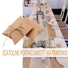 Carica l&#39;immagine nel visualizzatore di Gallery, Naiocase 100pz. Cuscino di Bomboniere Scatole in Carta Kraft con Marrone - Ilgrandebazar