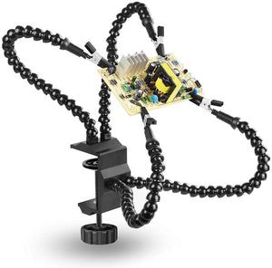 Terza Mano Per Saldatura Con Lente D'ingrandimento 3X - Supporto Regolabile Per Circuiti, Hobby E Elettronica - Foto 2