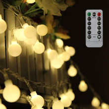 Carica l&#39;immagine nel visualizzatore di Gallery, Tomshine Luci Della Stringa Della Palla 80 Palle Alimentato a batteria IP44