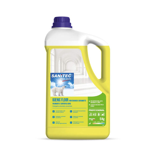 Sanitec Igienic Floor Fiori D'Arancio e Bergamotto, Detergente Pavimenti, 5...