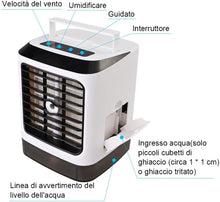 Carica l'immagine nel visualizzatore di Gallery, GOLDGE Mini Raffreddatore D'aria USB Condizionatore Portatili, Evaporativo Purificatore Umidificatore con 480 ml, Air Cooler con 3 Velocità del Vento Regolabili, per Casa Ufficio Viaggi
