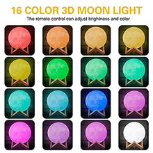 Carica l&#39;immagine nel visualizzatore di Gallery, Lampada Luna GEEDIAR 15cm 3D 500 mAh Batteria LED RGB Colorato Moon Lamp con...