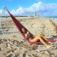 Carica l&#39;immagine nel visualizzatore di Gallery, Anyoo Amaca in Cotone da Esterno per Giardino Portatile Campagna Rosso/Giallo