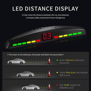 KOYOSO Sensori Di Parcheggio Auto, Posteriore Kit LED Display Nero - Ilgrandebazar