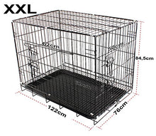 Carica l'immagine nel visualizzatore di Gallery, Gabbia per Cani in Metallo, 2 Porte Trasportino Cuccioli XXL (122x76x84,5) - Ilgrandebazar