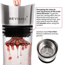 Carica l&#39;immagine nel visualizzatore di Gallery, BEYIMEI Decanter per Vino - Caraffa di Cristallo 100% Senza Piombo - Decantatore Aeratore per Rosso - Accessori Regali per la Degustazione del Vino, Compleanno, Matriminio (1700 ml)