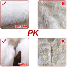 Carica l&#39;immagine nel visualizzatore di Gallery, arekeke Tappeto per Albero di Natale, Gonna Copertura di Base Bianco Peluche Pannello Esterno Albero Natale per Decorazione di Festa di Natale (90cm)