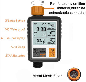 Kazeila Computer per Irrigazione Centralina Irrigazione Programmazione di irrigazione Timer per irrigazione Temporizzatori per irrigatori Digitale Programmabile per Giardino Sistema di irrigazione Orange