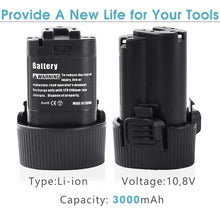 Carica l&#39;immagine nel visualizzatore di Gallery, 2 X Dosctt 3000mAh Batteria Sostituzione per Makita BL1013 10,8V 3,0Ah - Ilgrandebazar