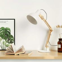 Carica l&#39;immagine nel visualizzatore di Gallery, Tomons lampada da lettura design legno classico, 47cm, Bianco - Ilgrandebazar