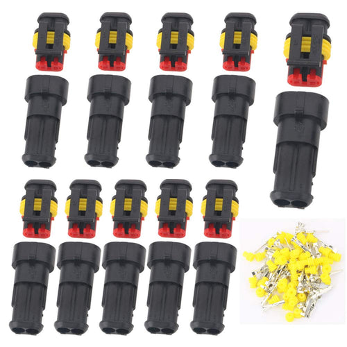 TOOHUI 10 Kit 2 Pin Auto Impermeabile Connettore, 2PIN 10KIT, 10KIT - Ilgrandebazar