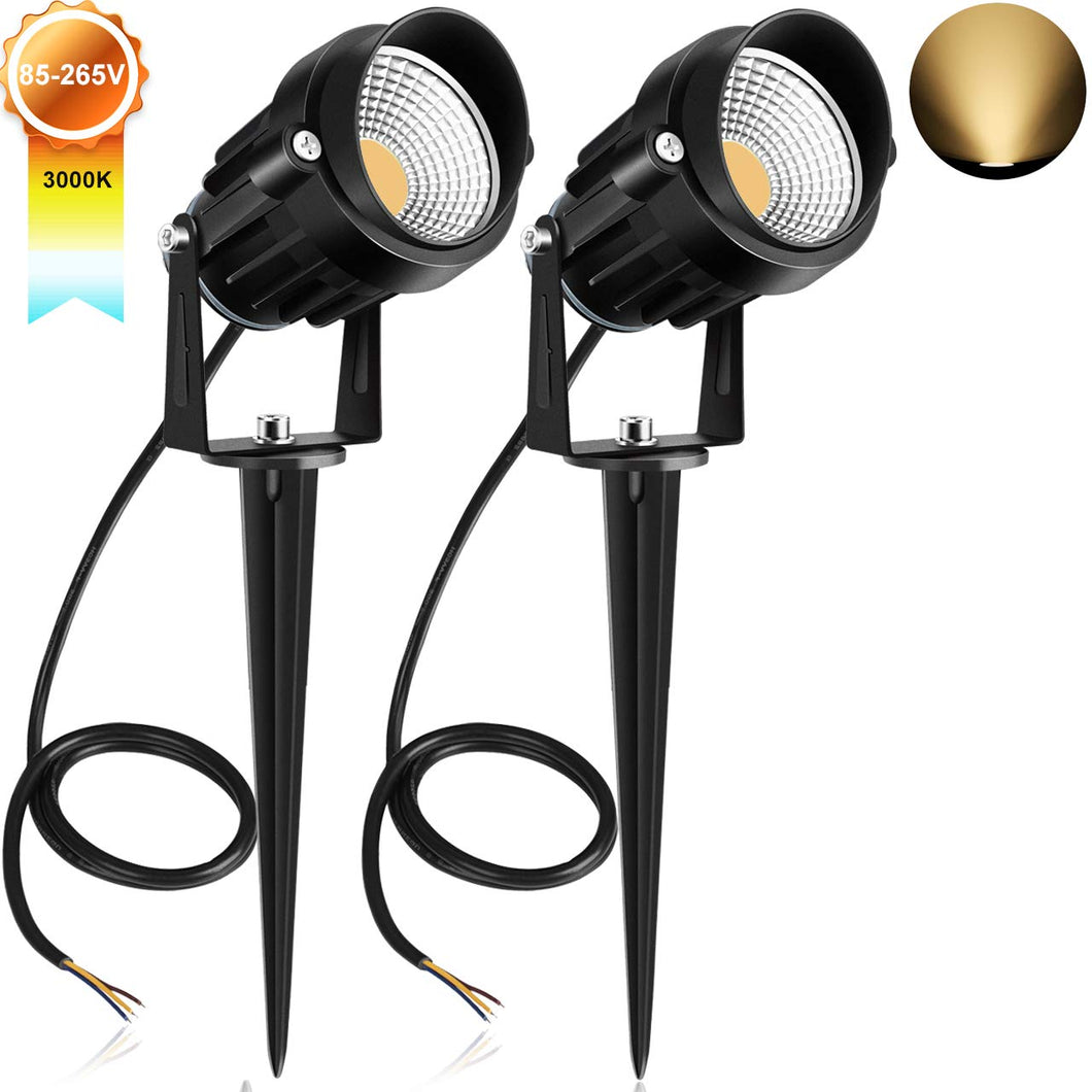 Luci da Giardino 7W COB, CLY Faretti led, 800LM Bianca 2-pcs - Ilgrandebazar