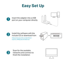 Carica l&#39;immagine nel visualizzatore di Gallery, TP-Link TL-WN822N Alto Guadagno Adattatore USB Scheda di High Gain, Bianco - Ilgrandebazar