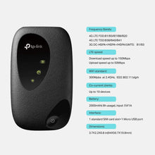 Carica l'immagine nel visualizzatore di Gallery, TP-Link M7200 Mobile Router Hotspot Portatile, 4G LTE Cat4 150 Mbps, Vincitore del premio red dot design, può essere utilizzato in tutti i paesi europei, ieee 802.11b / g / n frequenza: 2.4 ghz