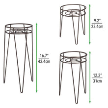 Carica l&#39;immagine nel visualizzatore di Gallery, mDesign Midcentury Set da 3 Portavasi terra in metallo - Bronzo - Ilgrandebazar
