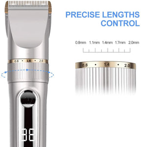 Tagliacapelli Professionale Elettrico Macchinetta Per Capelli Regolabarba Uomo Impermeabile IPX7 Lama Regolabile Ceramica Titanio Schermo LCD