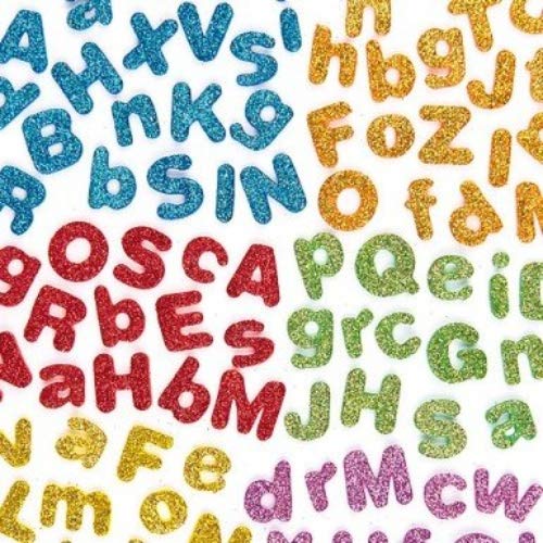 Baker Ross Lettere Autoadesive Glitterate in Gommapiuma (confezione da 850) - Ilgrandebazar